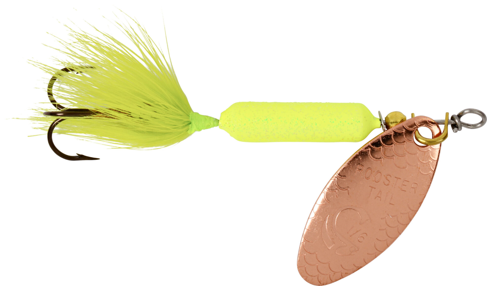 Hammered Copper Blade Rooster Tail®: 1/16-1/4 oz. - Treble