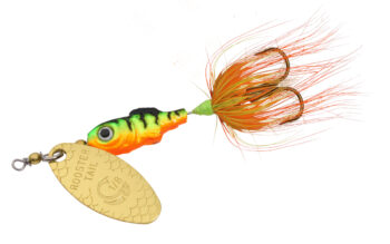Vintage Yakima Bait Spin-n-Glo UV, 1/4oz Orange / Chartreuse fishing #7584