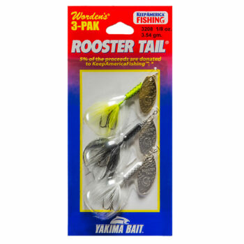 Yakima Bait Wordens Original Rooster Tail 1/16oz Spinner Lure, 3 Pack-  Glitter White, Tinsel Nightmare Tiger, 206- 1/16 oz