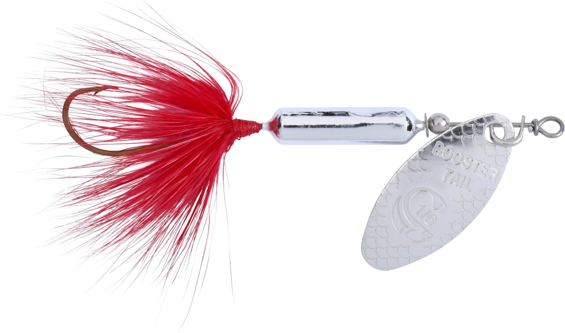 1/4 oz Red & White Crankbait Spinner Spoon Feather Tail Fishing